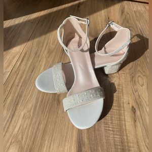 Bridal Heels: Low Block with Beaded Detailing